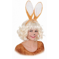Verkleed diadeem met konijnen/Hazen oren   paashaas   bruin   bunny haarband