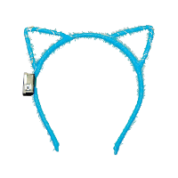Verkleed/feest diadeem katten/poezen oren/oortjes   blauw   LED licht   carnaval