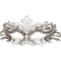 Verkleed gezichtsmasker Venetiaans   wit/zilver   dames   Carnaval/gemaskerd bal