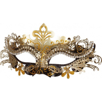 Verkleed gezichtsmasker Venetiaans   zwart/goud   dames   Carnaval/gemaskerd bal