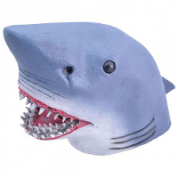 Verkleed Haaien masker   witte haai   levensecht   Carnaval verkleed masker   volwassenen
