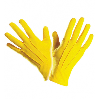 Verkleed handschoenen Clown   geel   one size   clown thema accessoires