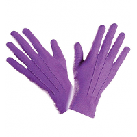 Verkleed handschoenen Clown   paars   one size   clown thema accessoires