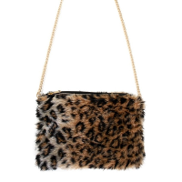 Verkleed handtas   luipaard/panter print   dames   pluche   foute party/carnaval