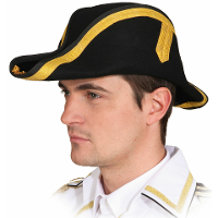 Verkleed hoed Admiraal/kapitein Napoleon   steek zwart   voor volwassenen