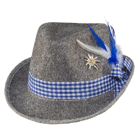 Verkleed hoedje voor Oktoberfest/tiroler   grijs   volwassenen   Carnaval