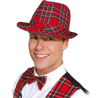 Verkleed hoedje voor Schots thema feest   Schotse hoed   rood   volwassenen   Carnaval