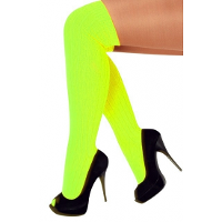 Verkleed kniekousen   Fluor geel   lange sokken   foute party   80's/90's