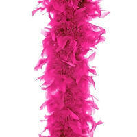 Verkleed of decoratie veren Boa   fuchsia roze   45 gram   180 cm   niet brandvertragend