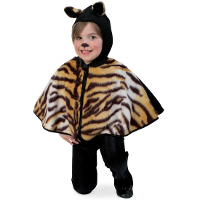 Verkleed poncho tijger   voor peuters   verkleedkleding   Kinderponcho   cape tijgertje