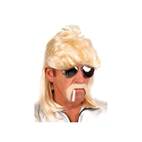 Verkleed pruik   blond haar   gladde jongen   herenpruik   matje