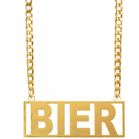 Verkleed sieraden ketting   thema Bier   feestartikelen   goudkleurig