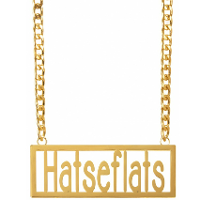Verkleed sieraden ketting   thema Hatseflats   feestartikelen   goudkleurig