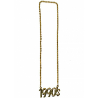 Verkleed sieraden ketting   thema Nineties/jaren 90   feestartikelen   goudkleurig