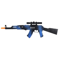 Verkleed speelgoed Politie/soldaten geweer   machinegeweer   zwart/blauw   plastic   69 cm