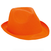 Verkleed trilby hoedje   oranje   polyester   volwassenen   Carnaval feest hoed