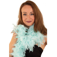 Verkleed veren Boa   lichtblauw   180 cm   Carnaval accessoires   Veertjes   50 grams kwaliteit