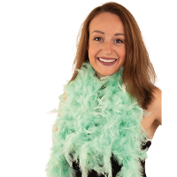 Verkleed veren Boa   mintgroen   180 cm   Carnaval accessoires   Veertjes   50 grams kwaliteit