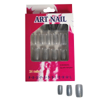 Verkleed Zilveren glitter kunstnagels