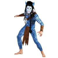 Verkleedkleding Blauwe jungle strijder kostuum voor heren