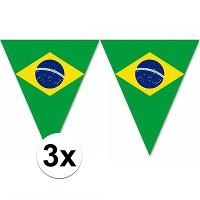 Versiering Brazilie vlaggenlijn   3x   500 cm   landen   plastic   versiering