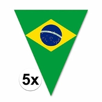 Versiering Brazilie vlaggenlijn   5x   500 cm   landen   plastic   versiering