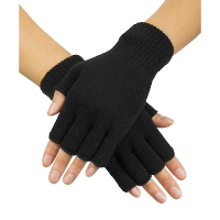 Vingerloze verkleed handschoenen voor volwassenen   zwart   Unisex   Gebreid