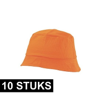 Vissershoedje   10x   oranje   bucket hat   one size   volwassenen   Koningsdag zonnehoedje