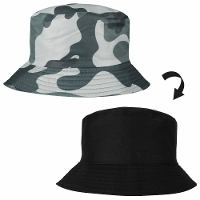Vissershoedje/zonnehoedje   camouflage print   one size   volwassenen   bucket hat   2 zijdig