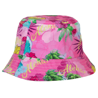 Vissershoedje / zonnehoedje Hawaii thema   voor volwassenen   roze   Tropisch