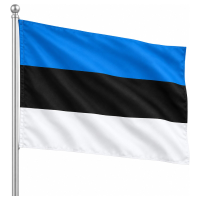 Vlag Estland   90 x 150 cm   met metalen ringen   binnen en buiten te gebruiken