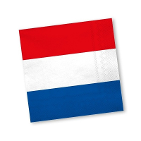 Vlag Holland/Nederland servetten   20x stuks   rood wit blauw   Koningsdag thema versiering
