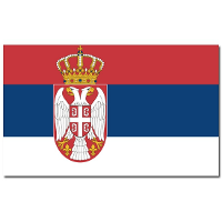 Vlag Servie   met wapen   90 x 150 cm   polyester   landenvlag   feestartikelen