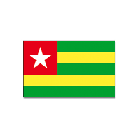 Vlag Togo 90 x 150 cm feestartikelen   Landen thema supporter decoratie artikelen   met ringen