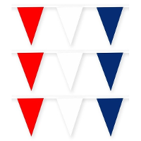 Vlaggenlijn   3x   rood/wit/blauw   10 meter   stof   Nederland/Holland versiering   slinger