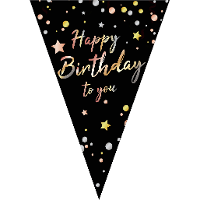Vlaggenlijn   Happy Birthday To You   5 meter   plastic   vlaggetjes   verjaardag