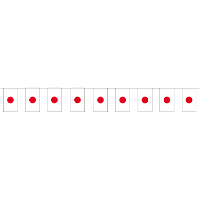 Vlaggenlijn Japan thema   4 meter   Papieren slinger   landen decoratie/versiering