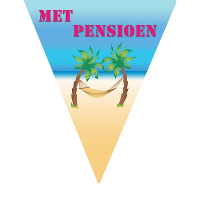 Vlaggenlijn met pensioen thema   500 cm   feestartikelen en versieringen   plastic