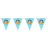 Vlaggenlijn Oktoberfest   5 meter   blauw / wit   bierfeest thema   feest slinger