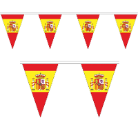 Vlaggenlijn Spanje   20 meter   polyester   Spaanse slinger   landen punt vlaggetjes   feestartikele
