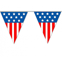 Vlaggenlijn USA   5 meter   plastic   Amerika   United States   vlag   versiering