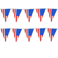 Vlaggenlijn USA/Amerika   10 meter   plastic   United States   vlaggetjes   slinger