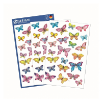 Vlinder hobby stickers   3 vellen   speel/knutsel stickertjes   gekleurd