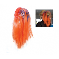 Voetbal fan oranje haarextensie knot