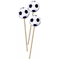 Voetbal prikkers   8x stuks   20 cm   cocktailprikkers   ek/wk   oranje