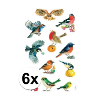 Vogel stickers   6x stuks   stickervellen van dieren