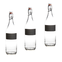 Water/Weck/Sap flessen met krijtvakje   3x stuks   970 ml   Met beugeldop   voor al uw sapjes