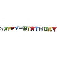 Wenslijn happy birthday slinger   1,5 mtr   Verjaardag feestslinger   karton