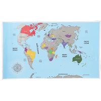 Wereldkaart kraskaart   wereld poster   52 x 88 cm   Educatief