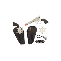 Western Sheriff Verkleedset   2 Pistolen met Holsters   Riempje   Kogels   Sheriff